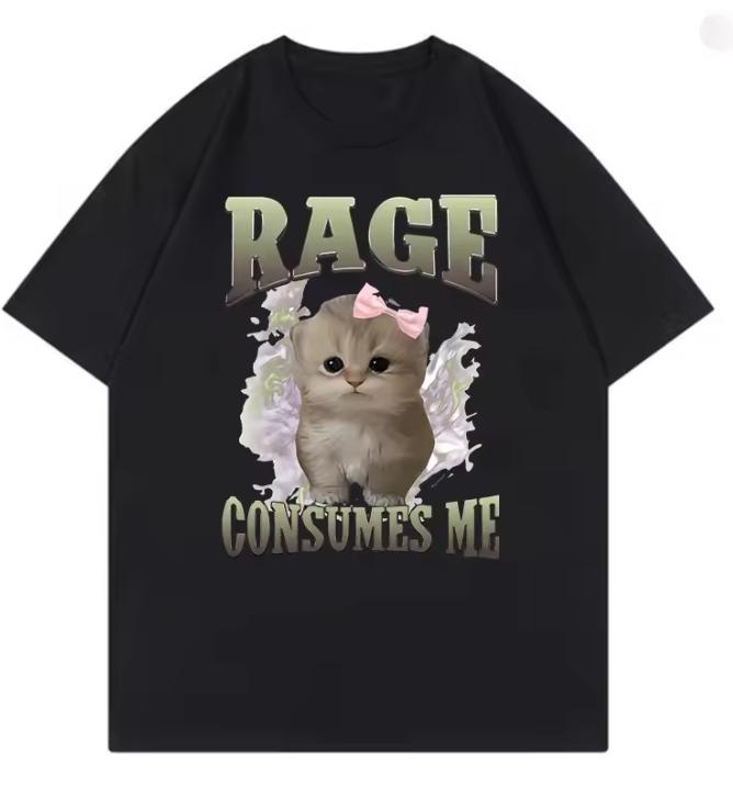 Retro Rage Consumes Me Cat Funny T Shirts Unisex Women Cat Tshirt Round Neck Short Sleeve TrendyTee Shirt Streetwear Women T Shirt S
Retro Rage Consumes Me Cat Funny T Shirts Unisex Women Cat Tshirt Round Neck Short Sleeve TrendyTee Shirt Streetwear Women T Shirt S
