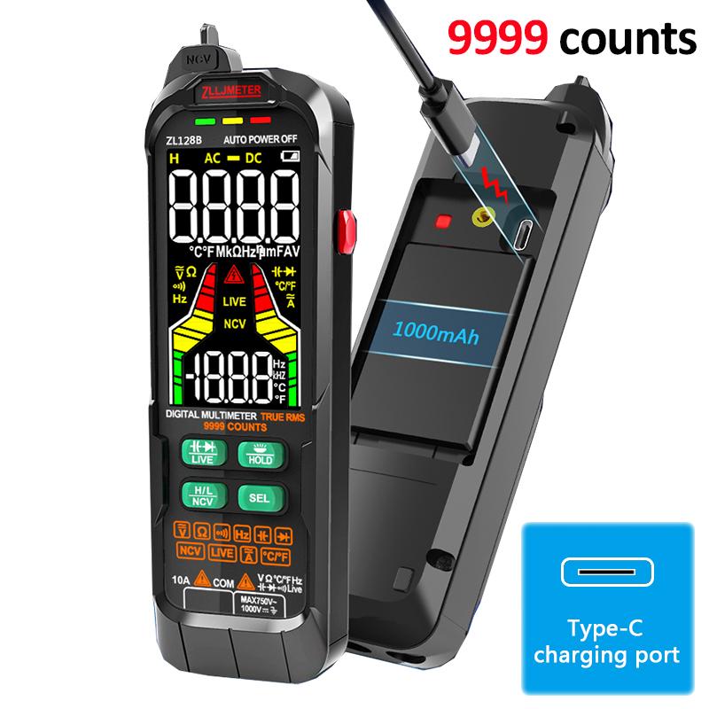 Profesional Digital Smart Multimeter 9999 Counts T-RMS AC DC Current Voltage Detector Capacitance Temp Auto Range Multimeter
Profesional Digital Smart Multimeter 9999 Counts T-RMS AC DC Current Voltage Detector Capacitance Temp Auto Range Multimeter