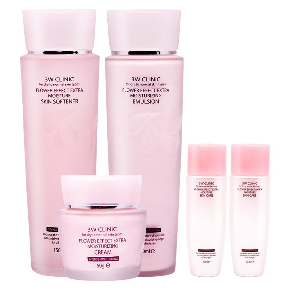 3W Clinic Flower Effect Extra Moisturizing Skin Care 3-Piece Set Deep Hydration Routine (Softener 150ml, Emulsion 150ml, Cream 50g)
3W Clinic Flower Effect Extra Moisturizing Skin Care 3-Piece Set Deep Hydration Routine (Softener 150ml, Emulsion 150ml, Cream 50g)