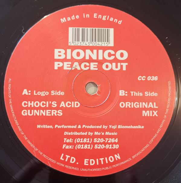 12inch Record BIONICO - Peace Out CC036 Choci s Chewns 1997 UK Dance & Electronica Used
12inch Record BIONICO - Peace Out CC036 Choci s Chewns 1997 UK Dance & Electronica Used