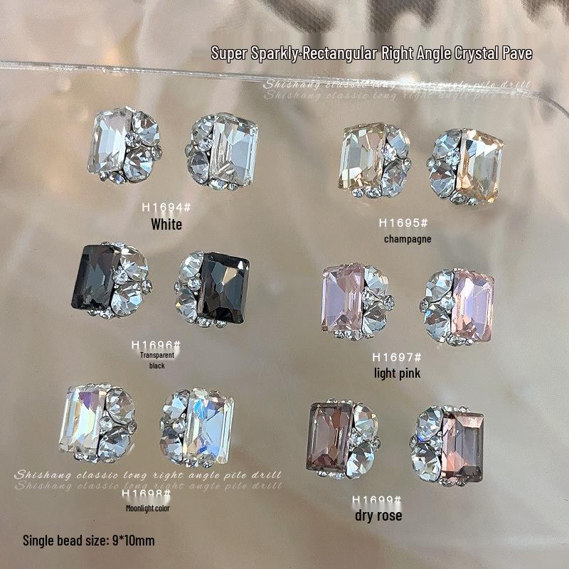 Right Angle Cube Sugar Nail Art: Translucent Diamond Jewelry in White, Black, Champagne, Pink - Super Flash Wearable Nail Diamonds.
Right Angle Cube Sugar Nail Art: Translucent Diamond Jewelry in White, Black, Champagne, Pink - Super Flash Wearable Nail Diamonds.
