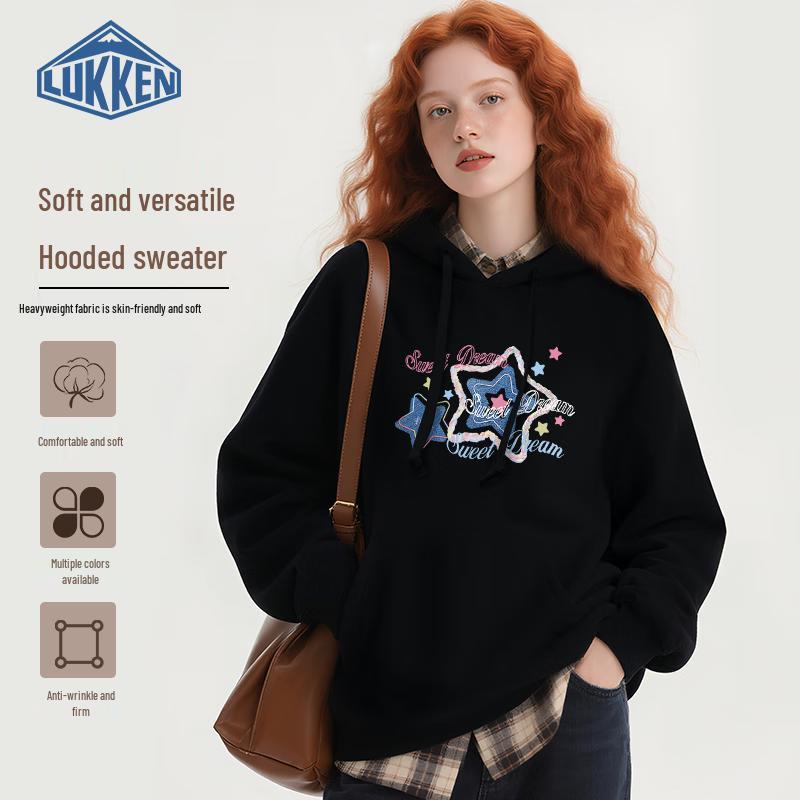 LUKKEN Women s American Retro Loose Hooded Sweatshirt L
LUKKEN Women s American Retro Loose Hooded Sweatshirt L