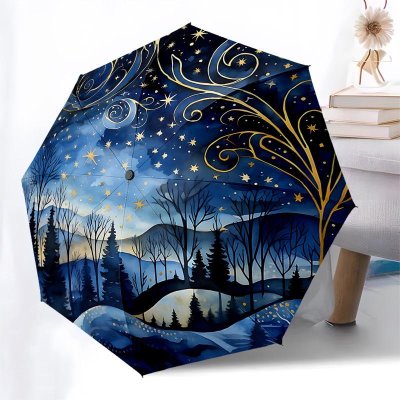 1pc Starry Night Sky Auto-Folding Umbrella: Portable 3-Fold Design with Iron Frame, Perfect for Outdoor Use, Festive Gifts, Travel, Daily Use, and Fan
1pc Starry Night Sky Auto-Folding Umbrella: Portable 3-Fold Design with Iron Frame, Perfect for Outdoor Use, Festive Gifts, Travel, Daily Use, and Fan