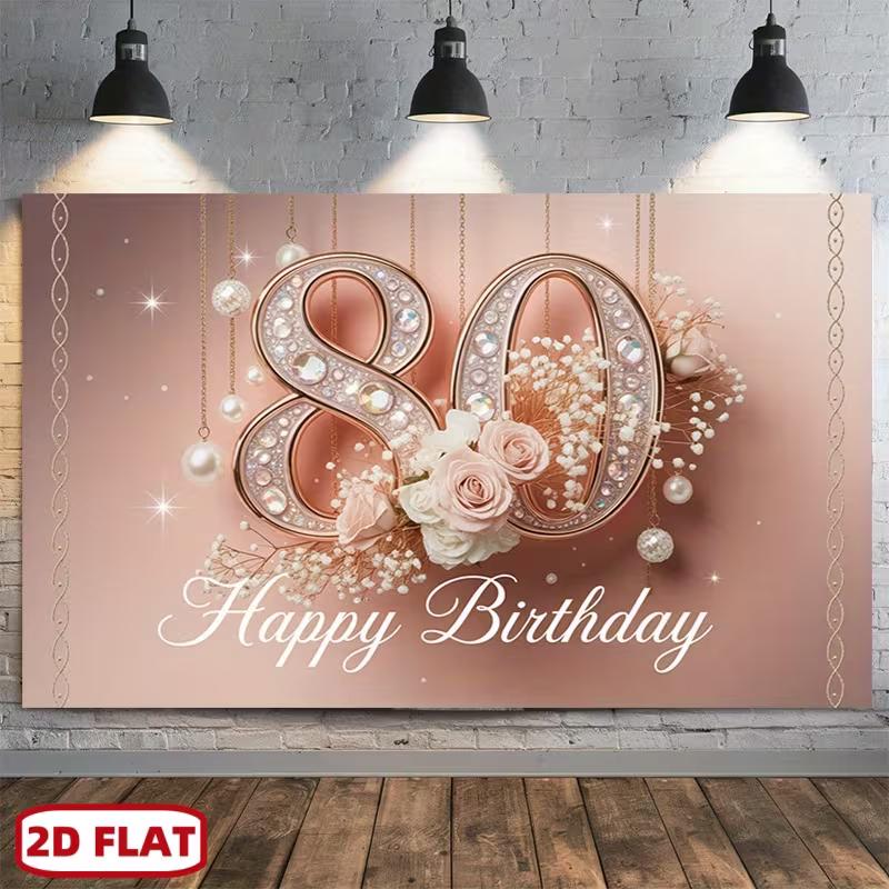 2D 80th Birthday Photography Backdrop, Pink Floral & Diamond Background 47.2x31.5inch/120*80cm
2D 80th Birthday Photography Backdrop, Pink Floral & Diamond Background 47.2x31.5inch/120*80cm