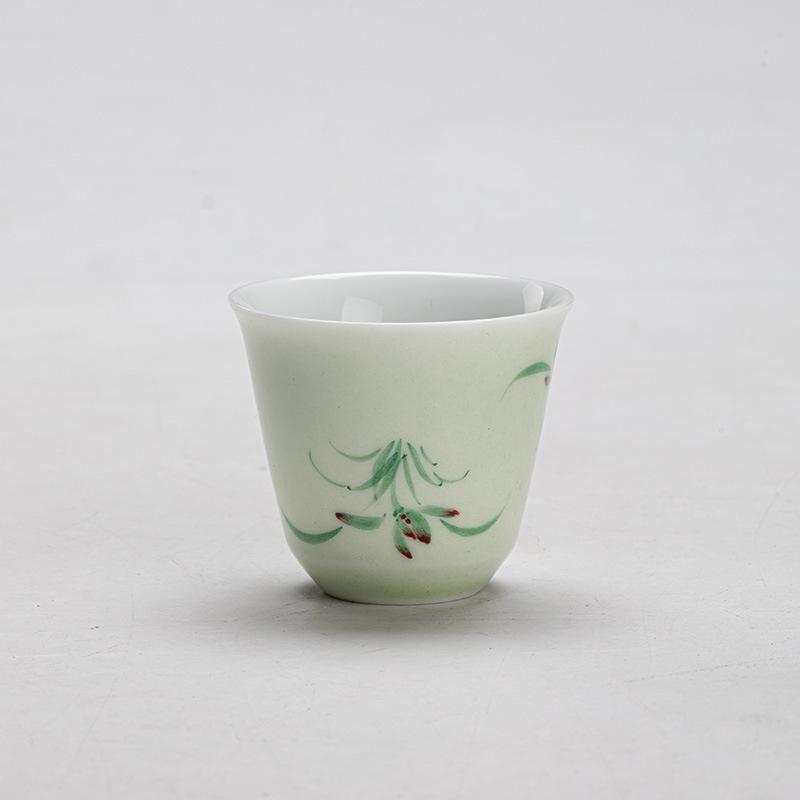 Jade Clay Pastel Porcelain Orchid Tea Cup Chinese Style Green Handpainted Small Teacup Kungfu Single Cup for Pu er 200ml
Jade Clay Pastel Porcelain Orchid Tea Cup Chinese Style Green Handpainted Small Teacup Kungfu Single Cup for Pu er 200ml