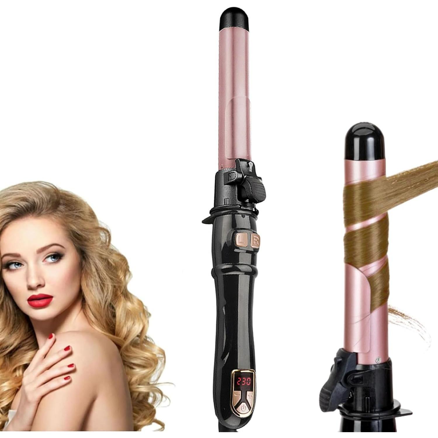 28mm/1.1 inch Rotating Hair Curler with LCD Display, Adjustable Temp, Dual Voltage,Fast Heating Wand for All Hair Types and Lengths рожевий колір золота
28mm/1.1 inch Rotating Hair Curler with LCD Display, Adjustable Temp, Dual Voltage,Fast Heating Wand for All Hair Types and Lengths рожевий колір золота
