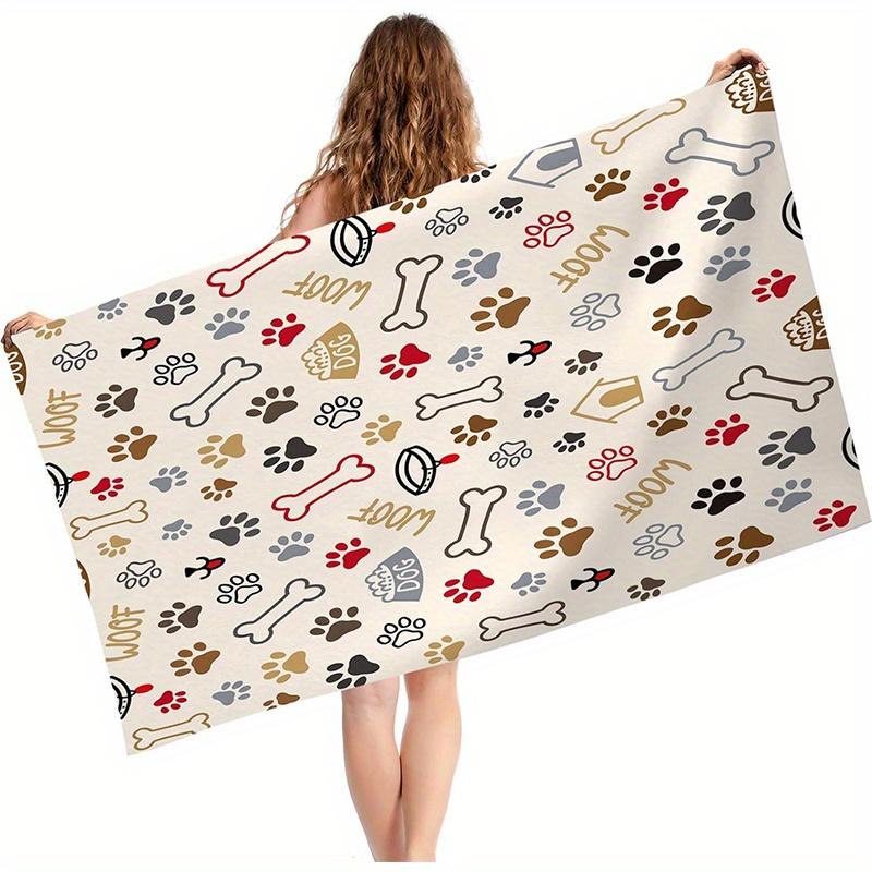 Beach Towel Pet Paws And Bones Printed Pattern Sun Protection Windproof Suitable For Pool Camping Travel Blanket W30*H60(CM)
Beach Towel Pet Paws And Bones Printed Pattern Sun Protection Windproof Suitable For Pool Camping Travel Blanket W30*H60(CM)