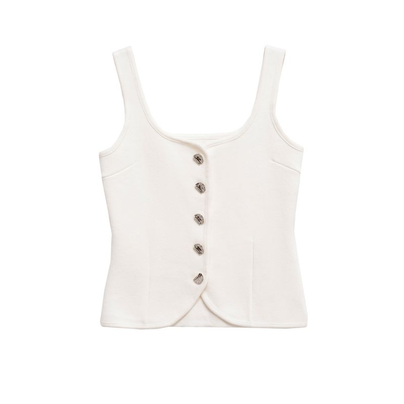 Za Summer Women clothes Irregular Metal Buttons Classic Plain Stitch Tight Square Collar Bra Style Top 5536038 White S
Za Summer Women clothes Irregular Metal Buttons Classic Plain Stitch Tight Square Collar Bra Style Top 5536038 White S