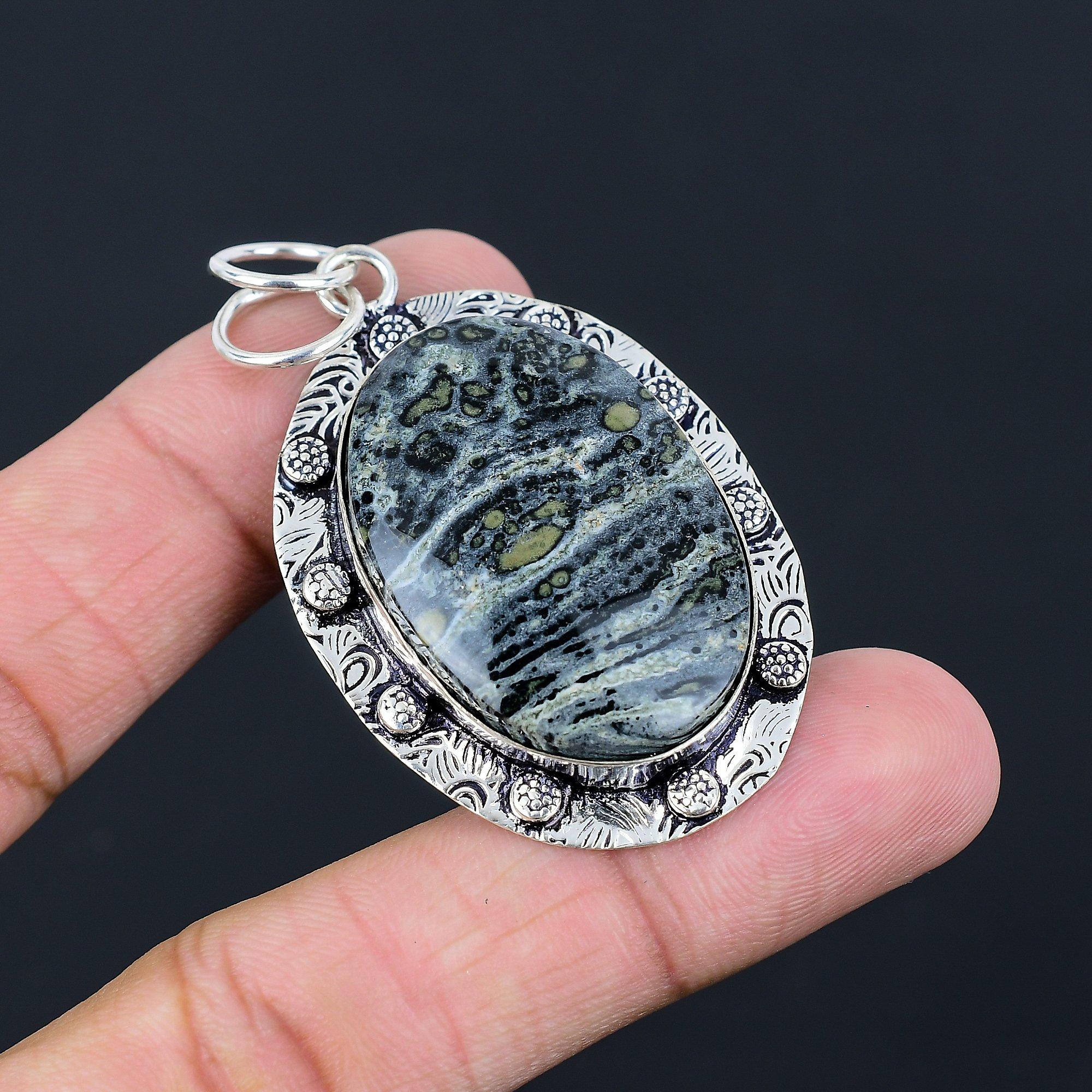 Daughters Day Sale 925 Sterling Silver Natural Kambaba Jasper Art Deco Pendant
Daughters Day Sale 925 Sterling Silver Natural Kambaba Jasper Art Deco Pendant