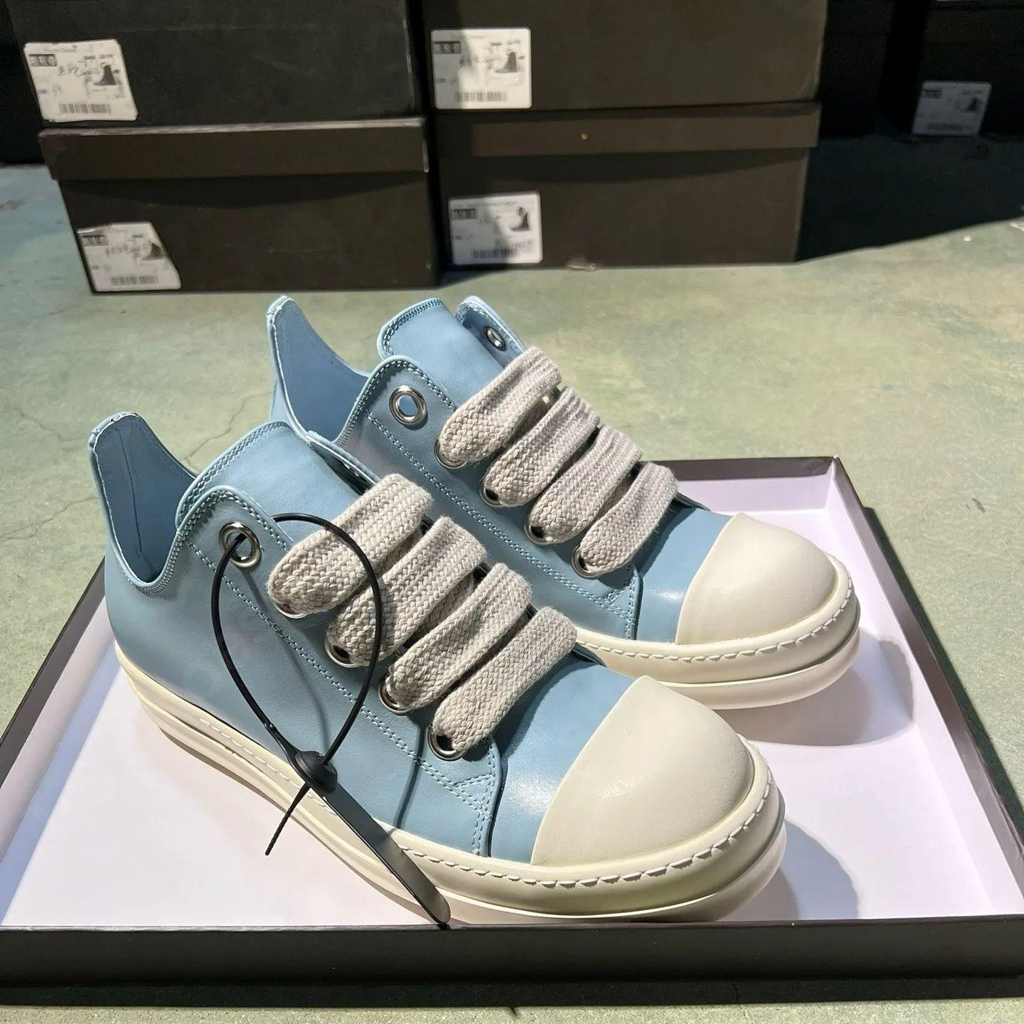 R-o Outdoor Men Sneaker Blue Leather Low Top Shoe Jumbo Laces Women Casual Shoes Classic Thick Sole Wathet Cowhide Sneakers 34
R-o Outdoor Men Sneaker Blue Leather Low Top Shoe Jumbo Laces Women Casual Shoes Classic Thick Sole Wathet Cowhide Sneakers 34