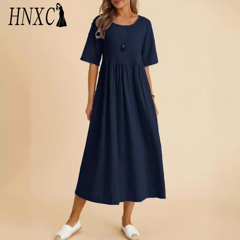 HNXC Женское модное однотонное платье большого свободного кроя из хлопка и льна с круглым вырезом и рукавами пять четвертей XXL темно-синий
HNXC Женское модное однотонное платье большого свободного кроя из хлопка и льна с круглым вырезом и рукавами пять четвертей XXL темно-синий