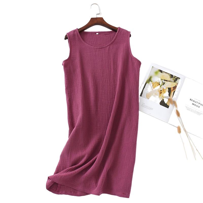 Summer Ladies Cotton Crepe Cloth Nightdress Sleeveless Dress Solid Color Plus Size Loose Vest Skirt Furniture Skirt Women XL темно-червоний колір
Summer Ladies Cotton Crepe Cloth Nightdress Sleeveless Dress Solid Color Plus Size Loose Vest Skirt Furniture Skirt Women XL темно-червоний колір