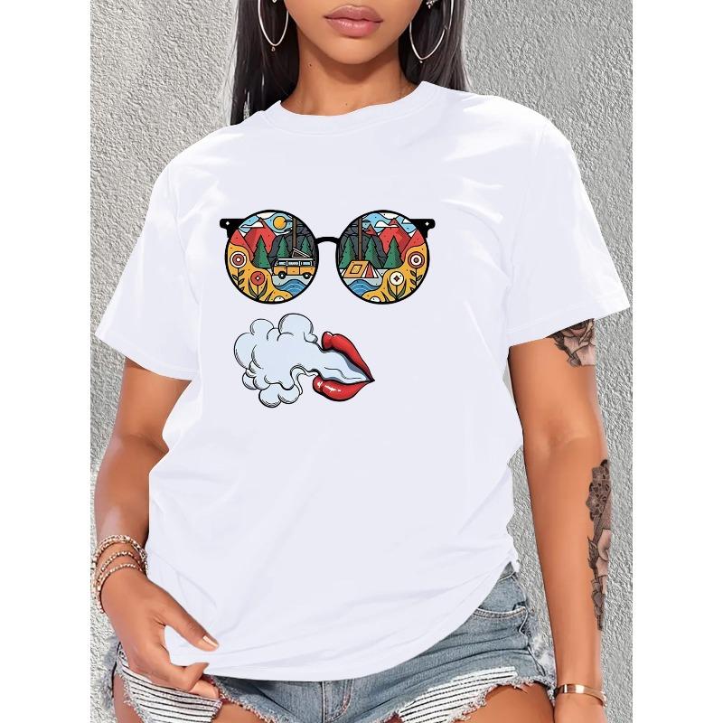 Bold Design Wo Casual Graphic Tee - White Short Sleeve Crewneck T-Shirt with Artistic Fashion Glasses and Red Lips Print S белый
Bold Design Wo Casual Graphic Tee - White Short Sleeve Crewneck T-Shirt with Artistic Fashion Glasses and Red Lips Print S белый