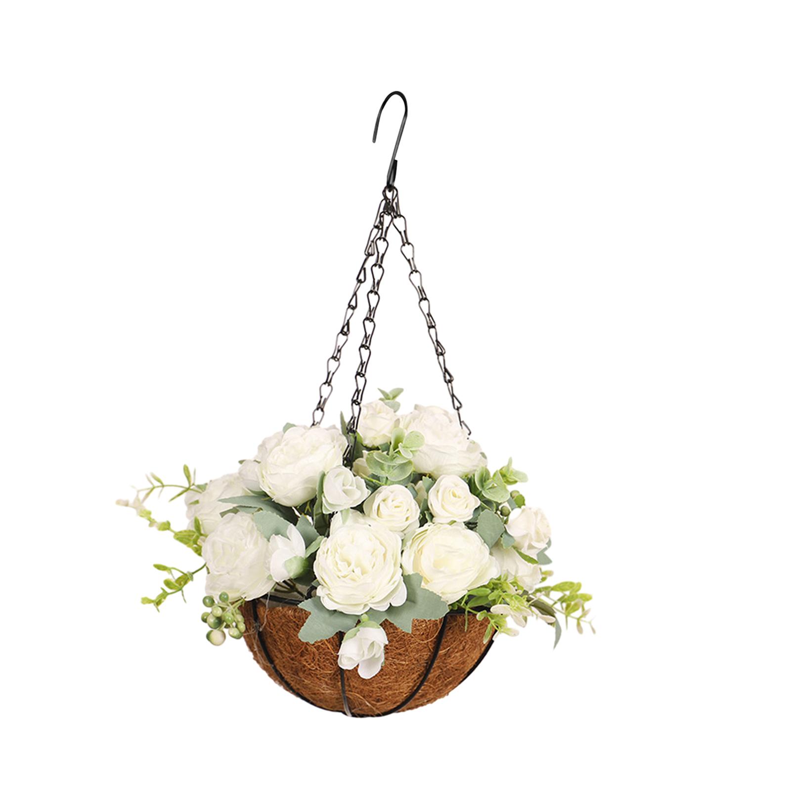 Artificial Flowers Basket Silk Flower Hanging Basket Coconut Lining Chain Flowerpot for Garden Lawn Courtyard Patio Decoration білий
Artificial Flowers Basket Silk Flower Hanging Basket Coconut Lining Chain Flowerpot for Garden Lawn Courtyard Patio Decoration білий