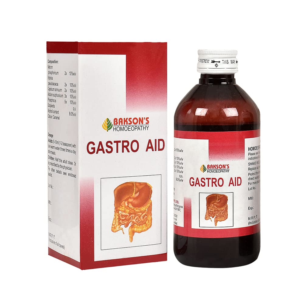 Dr. Bakshi s Bakson Homoeopathy Gastro Aid Syrup 200 Ml Pack of 1 for Digestive Comfort
Dr. Bakshi s Bakson Homoeopathy Gastro Aid Syrup 200 Ml Pack of 1 for Digestive Comfort