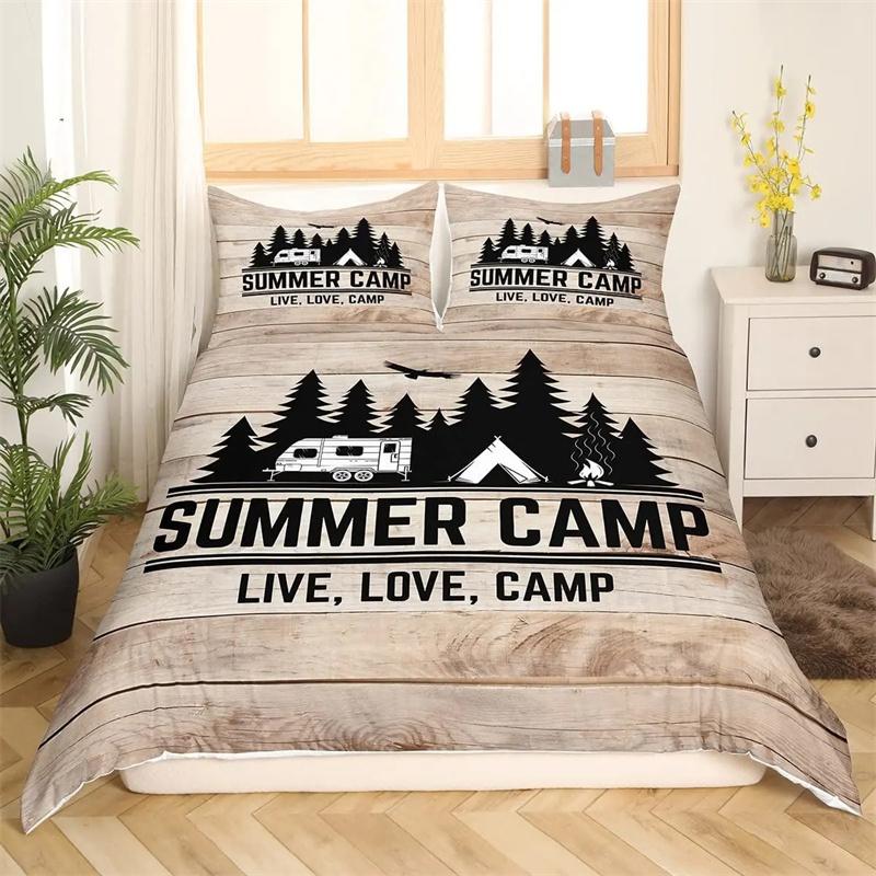 Постільна білизна Happy Camping King, Літня кемпінгова прикраса для ліжка для хлопчика-підлітка, Сімейний комплект підодіяльника в стилі пляжної відпустки 210x210cm 3pcs
Постільна білизна Happy Camping King, Літня кемпінгова прикраса для ліжка для хлопчика-підлітка, Сімейний комплект підодіяльника в стилі пляжної відпустки 210x210cm 3pcs