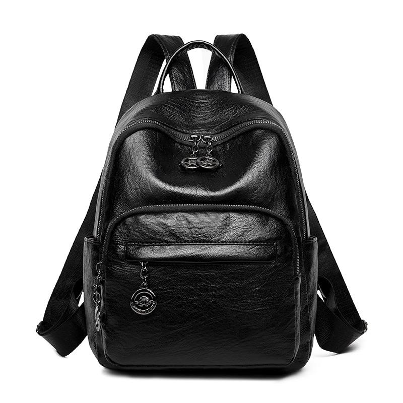 Women s Soft Leather Backpack Studednt Schoolbag Small Backpack чорний
Women s Soft Leather Backpack Studednt Schoolbag Small Backpack чорний