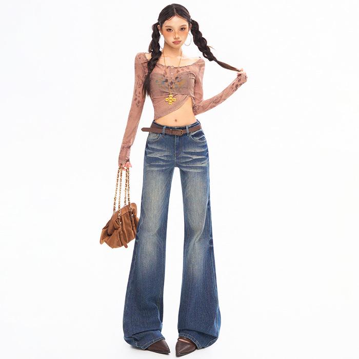 Джинсы с микро-клешем темно-сине-серого цвета для высоких женщин, осень-зима 2025, с универсальным узором Medium
Джинсы с микро-клешем темно-сине-серого цвета для высоких женщин, осень-зима 2025, с универсальным узором Medium