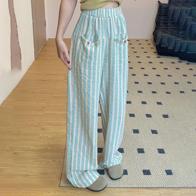 Summer Korean Minimalist Striped Pajama Pants for Women HighWaist StraightLeg Casual Home Trousers for Outdoor Wear S
Summer Korean Minimalist Striped Pajama Pants for Women HighWaist StraightLeg Casual Home Trousers for Outdoor Wear S