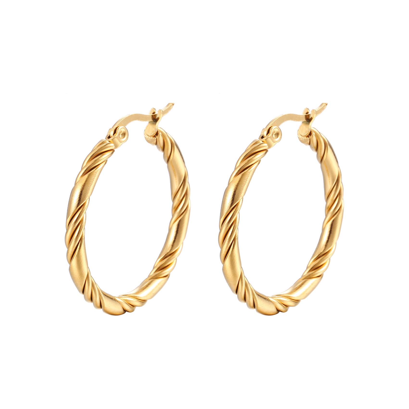 Fashionable European & American Twisted Wire Stainless Steel Earrings - Elegant and Unique Women s 316 Titanium Steel Ear Buckle.
Fashionable European & American Twisted Wire Stainless Steel Earrings - Elegant and Unique Women s 316 Titanium Steel Ear Buckle.
