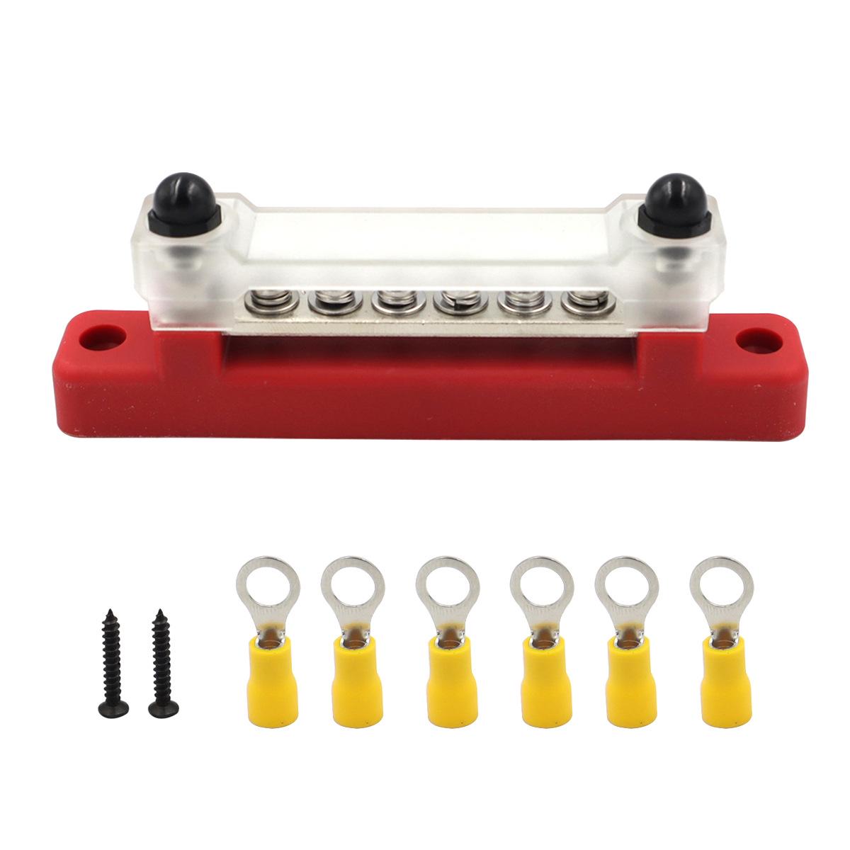 RV Yacht 150A 6-Way Busbar with Yellow Terminal Blocks and Transparent Cover
RV Yacht 150A 6-Way Busbar with Yellow Terminal Blocks and Transparent Cover