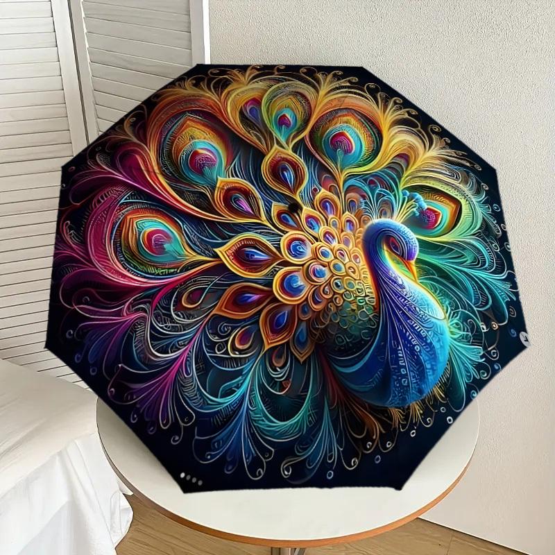1pc Colorful Peacock Feather Mandala Umbrella with Plastic Handle,Suitable for All Seasons Home Travel Outdoor UmbrellaDD1244
1pc Colorful Peacock Feather Mandala Umbrella with Plastic Handle,Suitable for All Seasons Home Travel Outdoor UmbrellaDD1244