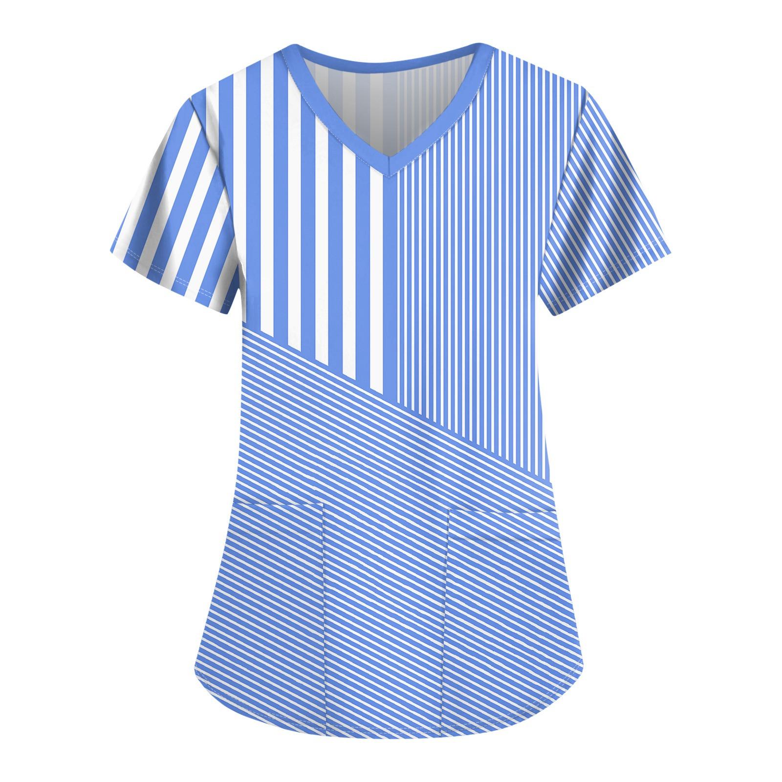 Женские топы с короткими рукавами и v-образным вырезом с принтом, рабочая блузка с карманами XL небесно-голубой
Женские топы с короткими рукавами и v-образным вырезом с принтом, рабочая блузка с карманами XL небесно-голубой