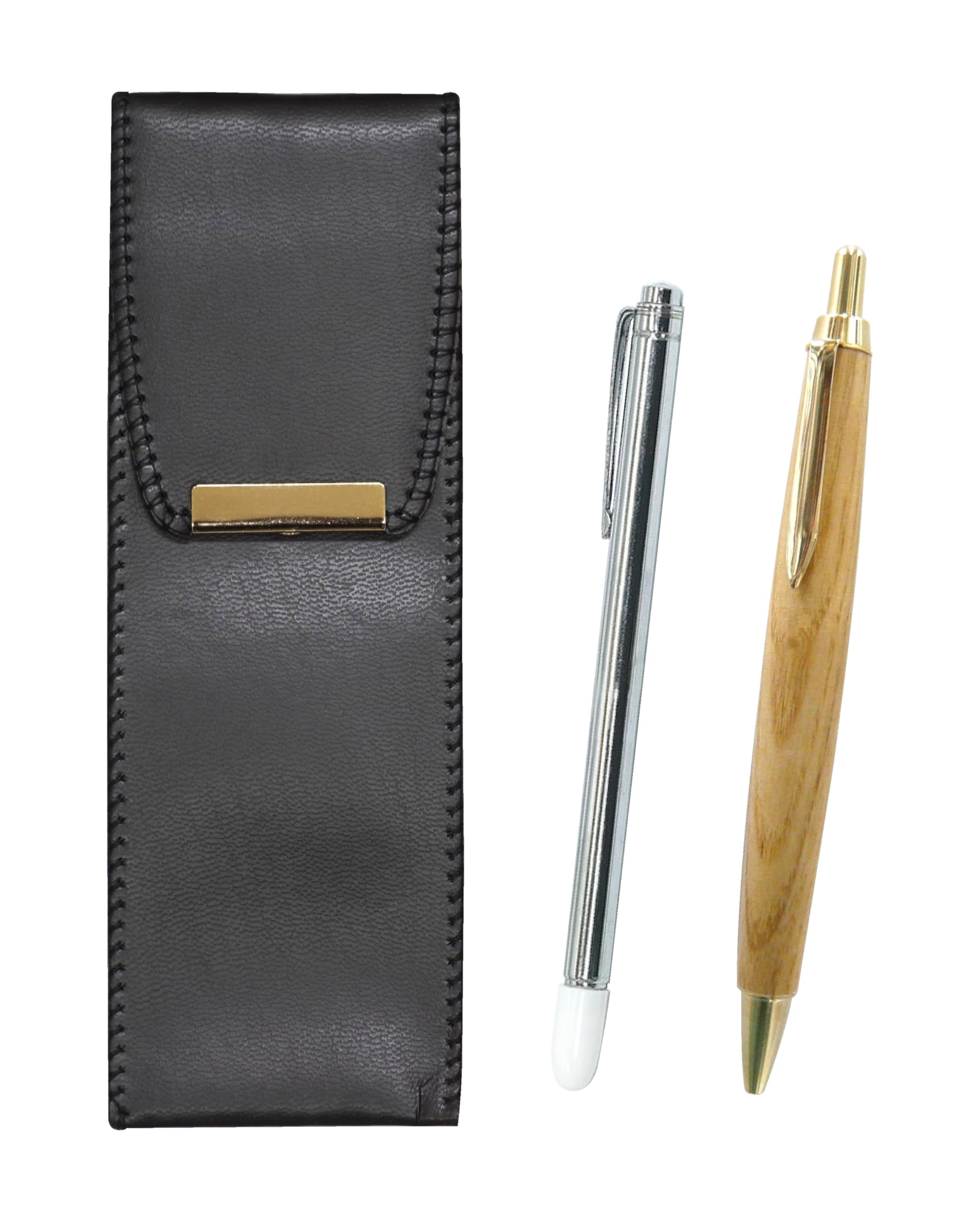 2 Pack Eco Leather Pen Case Metal Pointing Stick and Maple Wooden Axis Retro Ballpoint Pen Set BR-701S-HS47S-2
2 Pack Eco Leather Pen Case Metal Pointing Stick and Maple Wooden Axis Retro Ballpoint Pen Set BR-701S-HS47S-2