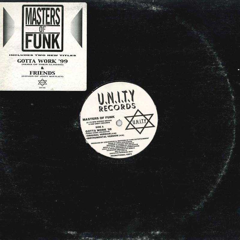 12inch Record MASTERS OF FUNK - Gotta Work 99 / Friends SM1045 U.N.I.T.Y 1999 US Dance & Electronica Used
12inch Record MASTERS OF FUNK - Gotta Work 99 / Friends SM1045 U.N.I.T.Y 1999 US Dance & Electronica Used