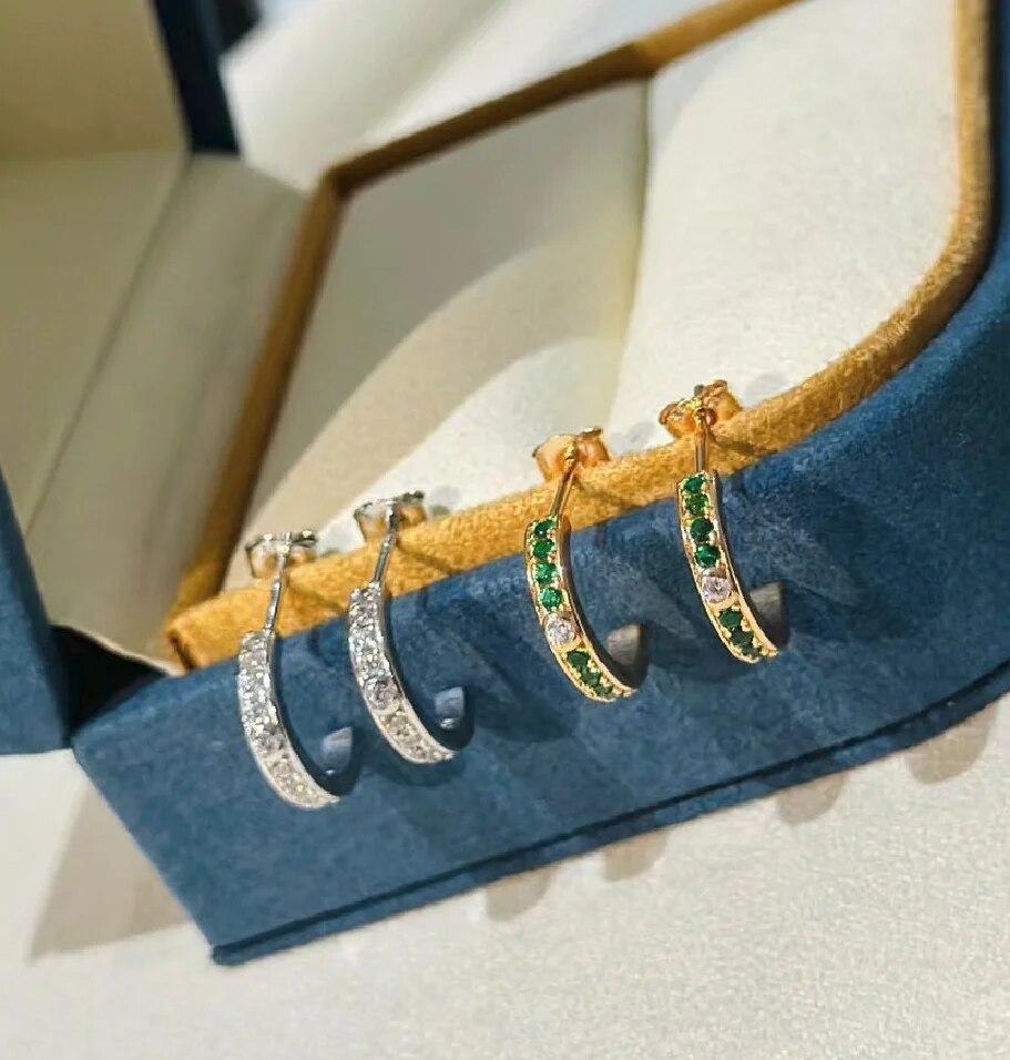 New 2023 Trend Classic High Quliaty Famous Brand Luxury Jewelry Earrings For Women Zircons Pure 925 Sliver Green Semicircle
New 2023 Trend Classic High Quliaty Famous Brand Luxury Jewelry Earrings For Women Zircons Pure 925 Sliver Green Semicircle