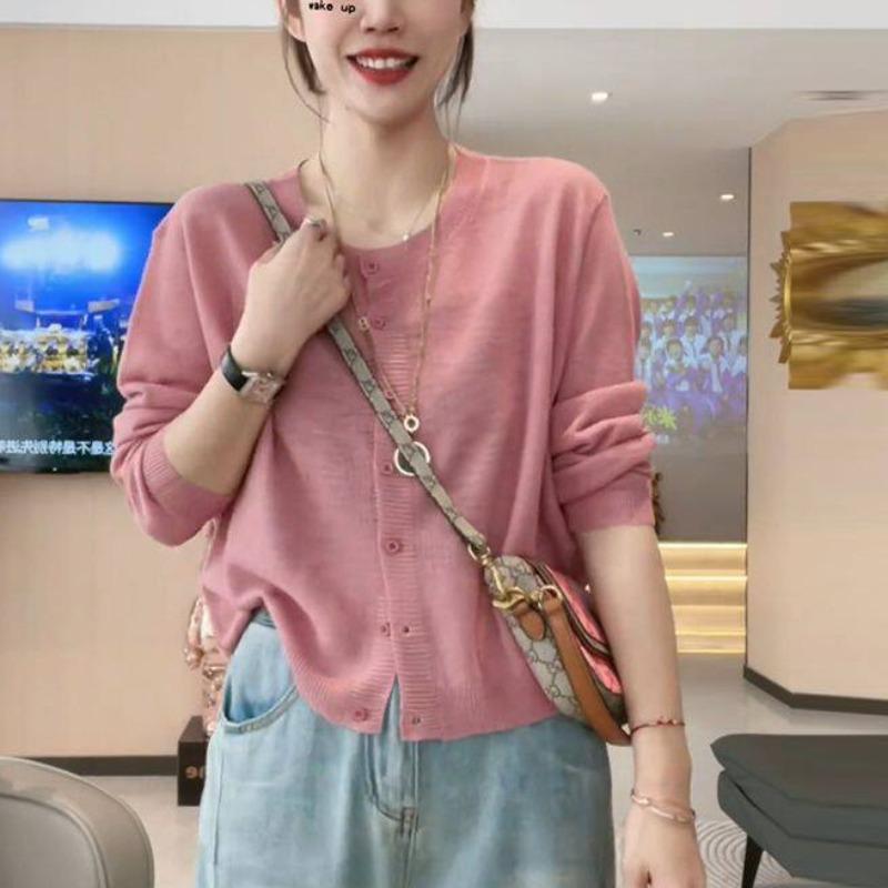Early Autumn Thin Knit Cardigan - 2025 Korean-Style Long Sleeve Top Large рожевий
Early Autumn Thin Knit Cardigan - 2025 Korean-Style Long Sleeve Top Large рожевий