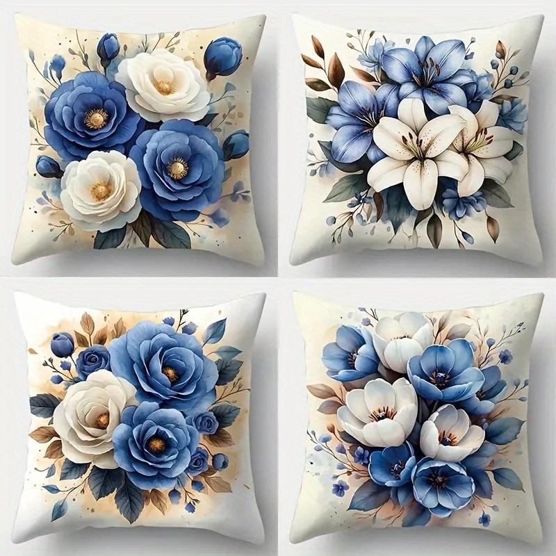 Elegant Blue & White Floral Pillowcase - Luxe Botanical Pattern Pillow Cover for Sofa Bedroom Living Room 4PC-45x45cm
Elegant Blue & White Floral Pillowcase - Luxe Botanical Pattern Pillow Cover for Sofa Bedroom Living Room 4PC-45x45cm