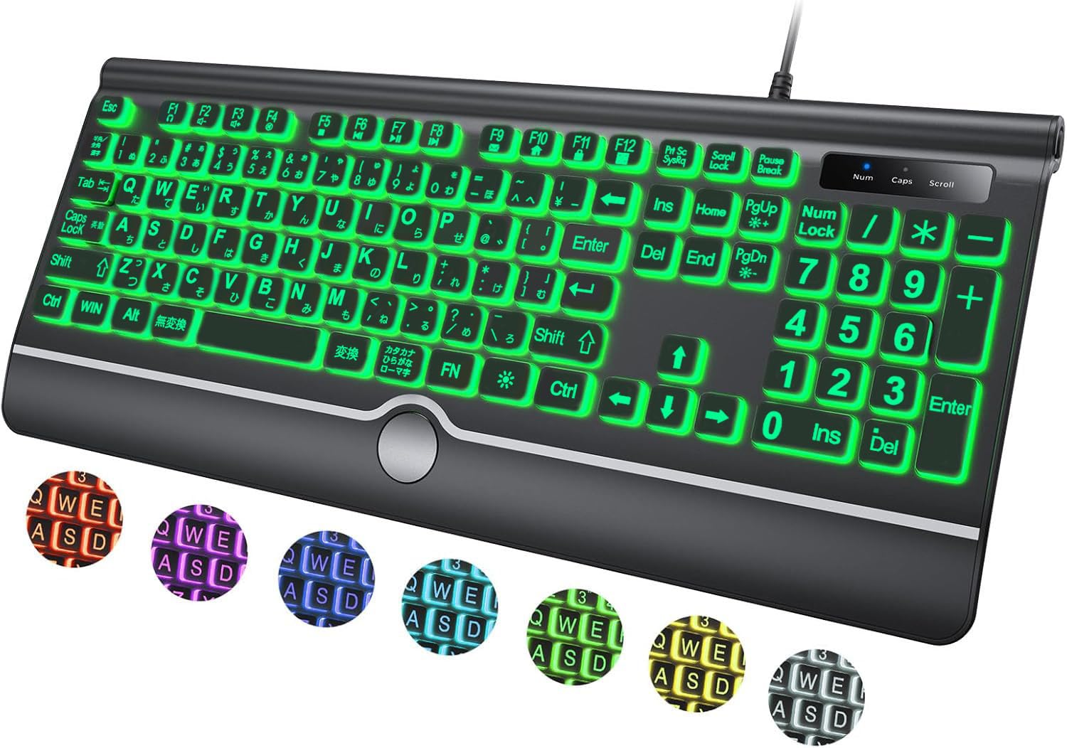 Large-Texture Backlit Computer Keyboard, 7-Color Backlit Keyboard with Wrist Rest, USB Plug-and-Play, Oversized Keys for Easy Viewing and Typing,
Large-Texture Backlit Computer Keyboard, 7-Color Backlit Keyboard with Wrist Rest, USB Plug-and-Play, Oversized Keys for Easy Viewing and Typing,