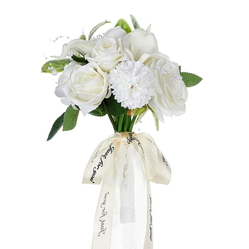 Elegant Flower Bouquet Faux Silky Flowers Stylish White Realistic Rose and Calla Flower Bouquet Set for Event
Elegant Flower Bouquet Faux Silky Flowers Stylish White Realistic Rose and Calla Flower Bouquet Set for Event