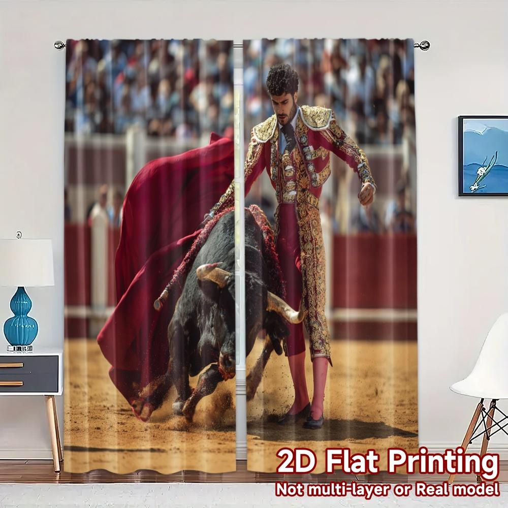 Set Of 2 Minimalist Flat Printing Curtains Without Rod Bullfighter Duel Popular Semi All Seasons Ldeal Curtain Light Filtering Made Polyester W100*H70(CM)-Grommet top&2PCS
Set Of 2 Minimalist Flat Printing Curtains Without Rod Bullfighter Duel Popular Semi All Seasons Ldeal Curtain Light Filtering Made Polyester W100*H70(CM)-Grommet top&2PCS
