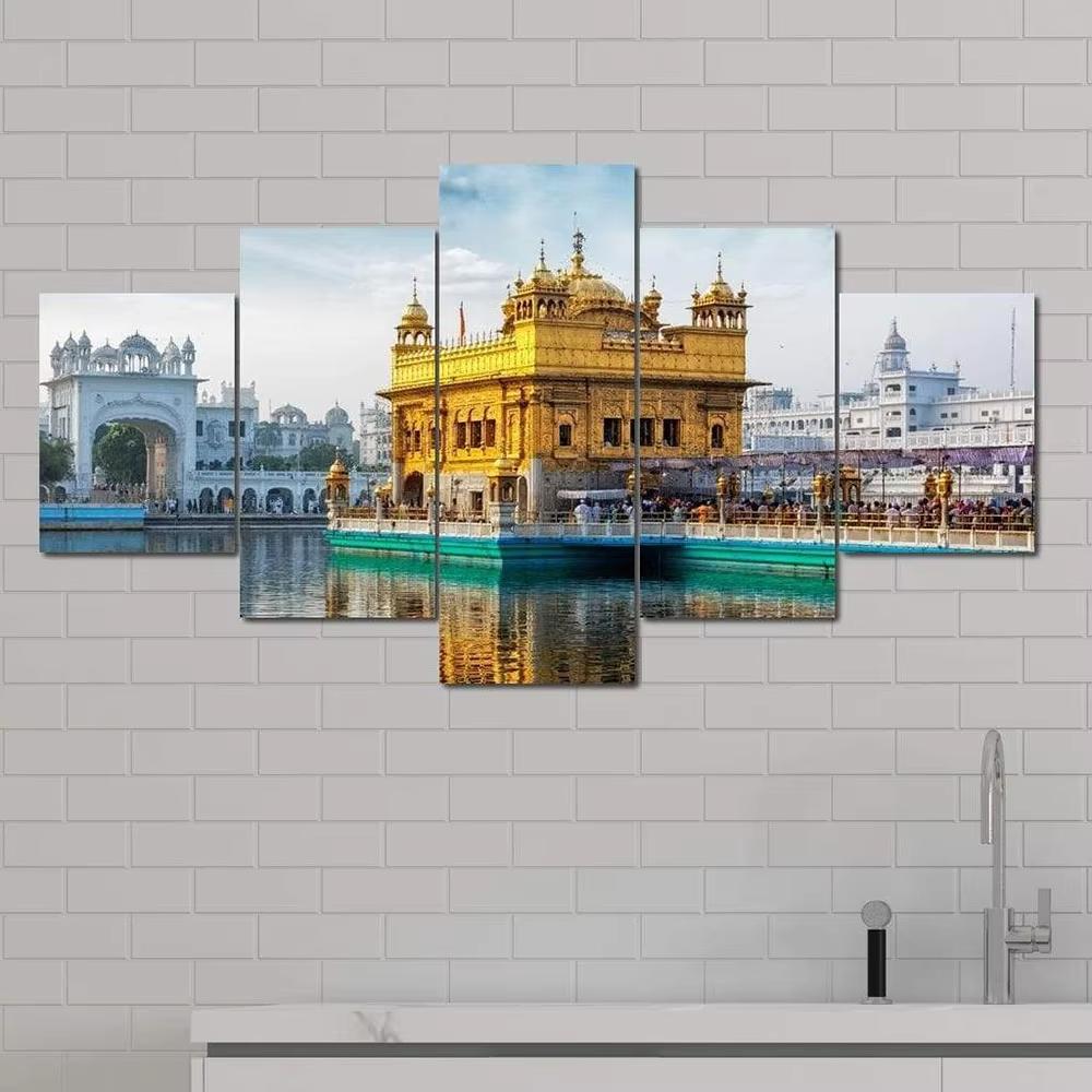 5 Panel Golden Temple Amritsar Wall Pictures Canvas Painting Religious India Sikh Posters and Prints for Living Room Decoration 20x35-20x45-20x55cm
5 Panel Golden Temple Amritsar Wall Pictures Canvas Painting Religious India Sikh Posters and Prints for Living Room Decoration 20x35-20x45-20x55cm