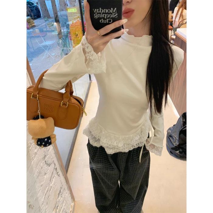 Korean Style High Neck Lace Long Sleeve T-shirt - Autumn & Winter Base Layer Top Minimum order 500 pieces
Korean Style High Neck Lace Long Sleeve T-shirt - Autumn & Winter Base Layer Top Minimum order 500 pieces