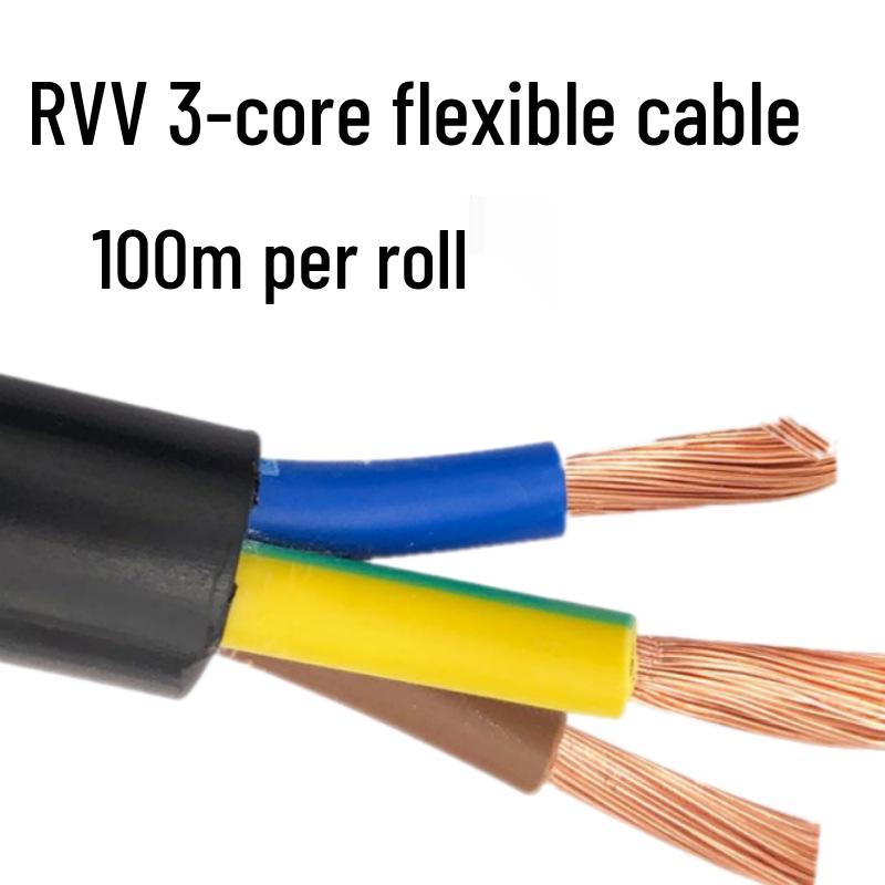 Zhujiang RVV National Standard Oxygen-Free Copper 3-Core Flexible Wire: 0.75/1/1.5/2.5/4/6 Sq mm 3-Core 0.75 sq mm 100m
Zhujiang RVV National Standard Oxygen-Free Copper 3-Core Flexible Wire: 0.75/1/1.5/2.5/4/6 Sq mm 3-Core 0.75 sq mm 100m