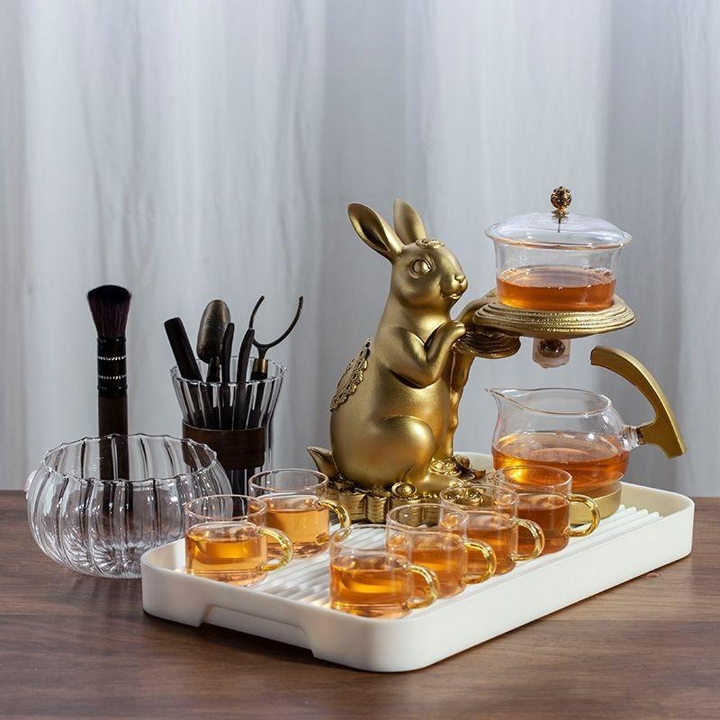 Автоматический чайный сервиз Lucky Jade Rabbit Golden Jade Rabbit, бытовой термостойкий стеклянный набор для ленивого приготовления чая, офиса
Автоматический чайный сервиз Lucky Jade Rabbit Golden Jade Rabbit, бытовой термостойкий стеклянный набор для ленивого приготовления чая, офиса