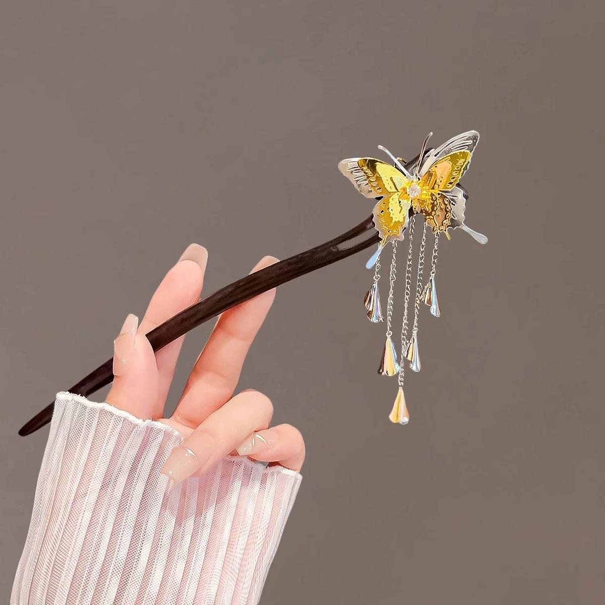 1PC Golden Butterfly Dancing - Tassel Butterfly Hairpin With New Chinese Style High End Charm Qipao Shooting Paired with Hairpin
1PC Golden Butterfly Dancing - Tassel Butterfly Hairpin With New Chinese Style High End Charm Qipao Shooting Paired with Hairpin
