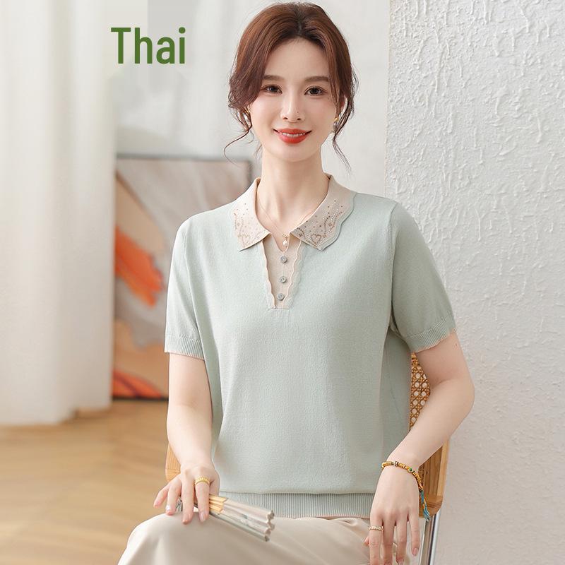 Mom s Plus Size Mulberry Silk Short Sleeve Top - Age-Reducing Summer Knit for Middle-Aged and Elderly Women 5XL (150-165 lbs)
Mom s Plus Size Mulberry Silk Short Sleeve Top - Age-Reducing Summer Knit for Middle-Aged and Elderly Women 5XL (150-165 lbs)