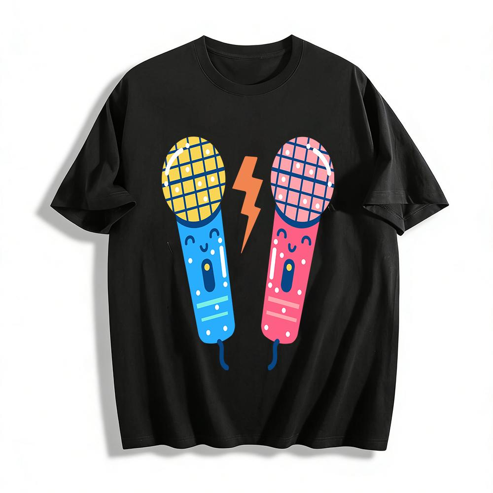 Fun Microphone Print Parent-child Tops Cool Music Style Loose Casual T-shirts for Boys Girls Pure cotton T-shirt XXS
Fun Microphone Print Parent-child Tops Cool Music Style Loose Casual T-shirts for Boys Girls Pure cotton T-shirt XXS