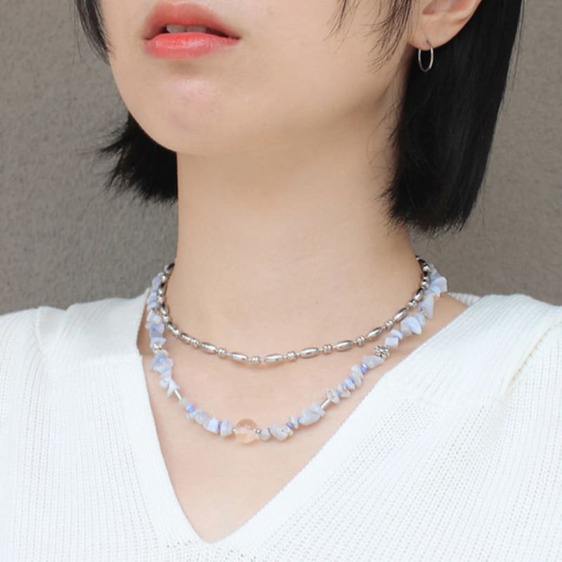 Rubati Necklace_NAIAD Blue Lace Agate Stainless Steel ONE
Rubati Necklace_NAIAD Blue Lace Agate Stainless Steel ONE
