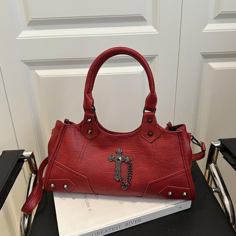Yogodlns PU Leather Gothic Cross Crossbody Bag Large Capacity Fashion Design Locomotive Style Underarm Bag Korean Style Solid Color 33.5x12x17cm червоний
Yogodlns PU Leather Gothic Cross Crossbody Bag Large Capacity Fashion Design Locomotive Style Underarm Bag Korean Style Solid Color 33.5x12x17cm червоний