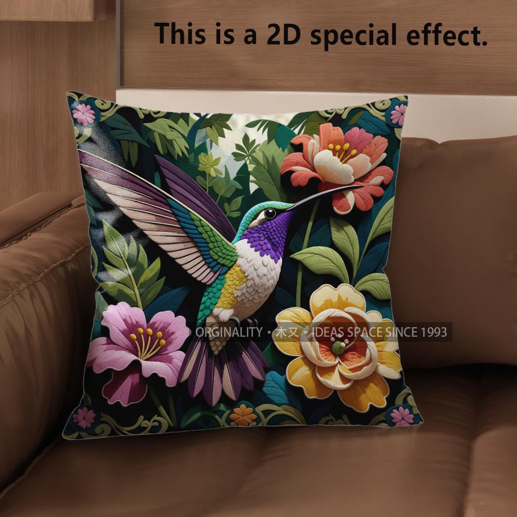2D Vintage Hummingbird Floral Throw Pillow Covers Pattern Cushion Cover Suitable For Sofa Bedroom Car Pillow Cover 40x40cm
2D Vintage Hummingbird Floral Throw Pillow Covers Pattern Cushion Cover Suitable For Sofa Bedroom Car Pillow Cover 40x40cm
