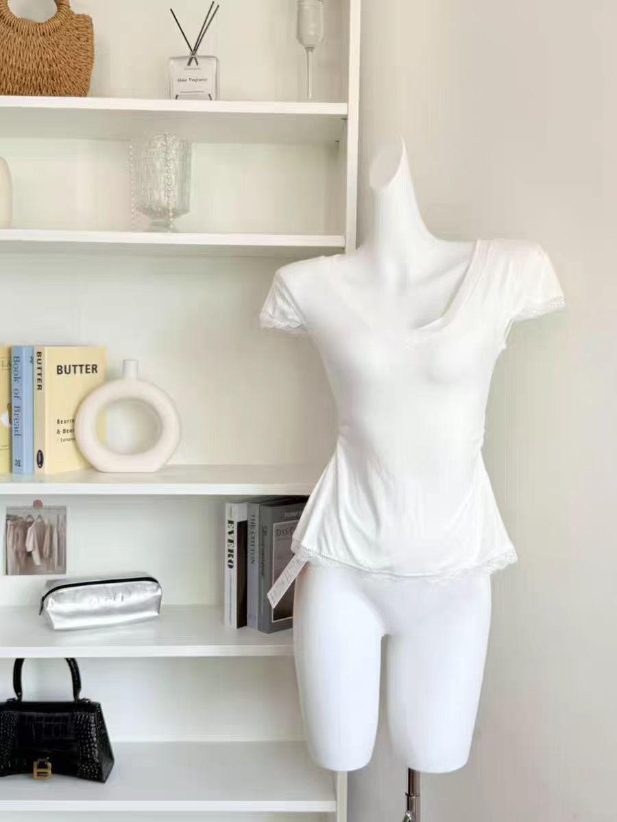 Pure lace V-neck short-sleeved T-shirt for women s summer waist and thin versatile top fashion ins tide L (recommended 57.5-65kg ) білий
Pure lace V-neck short-sleeved T-shirt for women s summer waist and thin versatile top fashion ins tide L (recommended 57.5-65kg ) білий