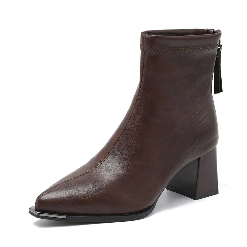Collision resistant Metal Pointed Toe Booties Fall New Rear Zip Soft Sole Non slip Block Heel Everyday Use 35
Collision resistant Metal Pointed Toe Booties Fall New Rear Zip Soft Sole Non slip Block Heel Everyday Use 35