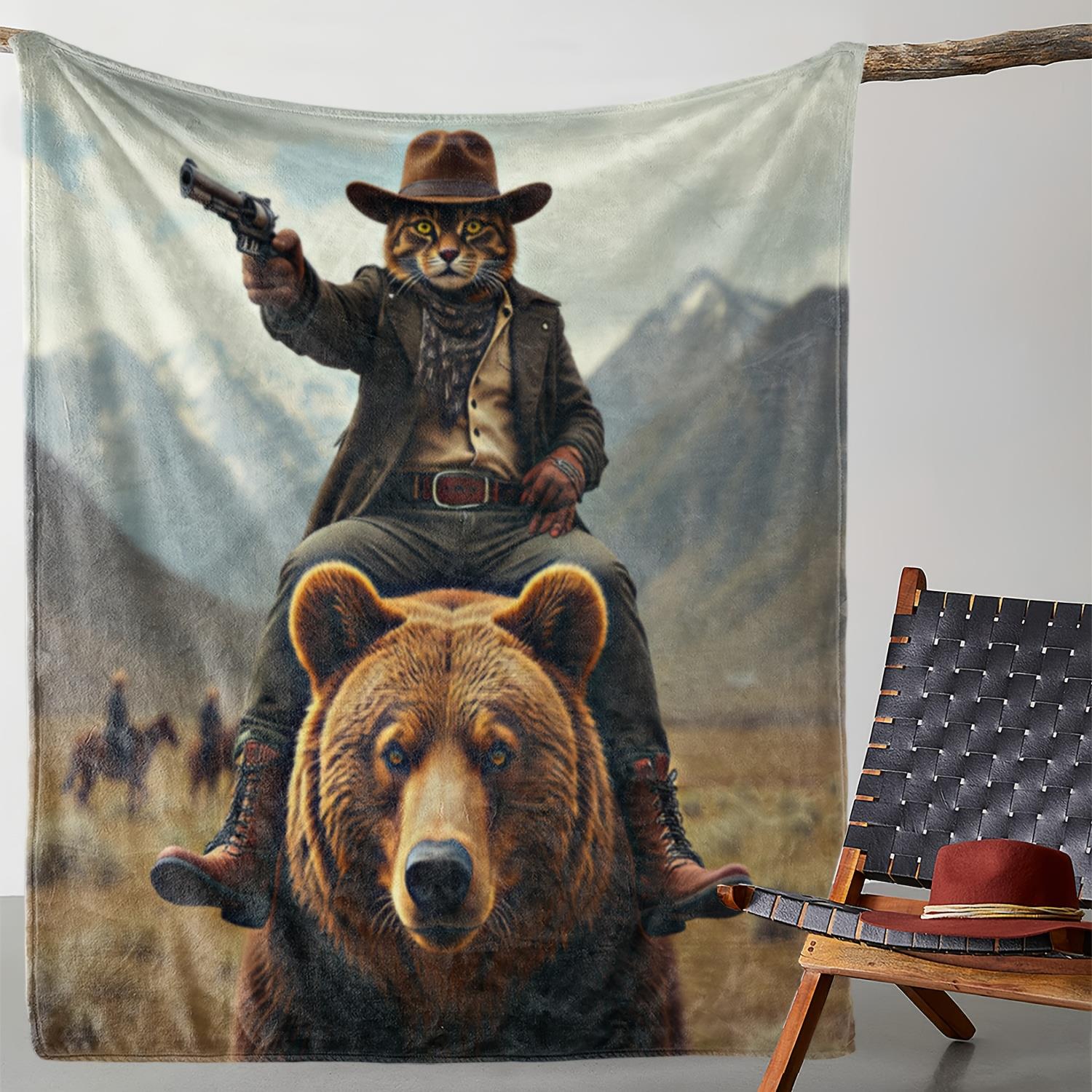 Bull Riding Cowboy Cat Pattern Flannel printed blanket suitable for all seasons suitable for living room office sofa and travel 75x90cm
Bull Riding Cowboy Cat Pattern Flannel printed blanket suitable for all seasons suitable for living room office sofa and travel 75x90cm