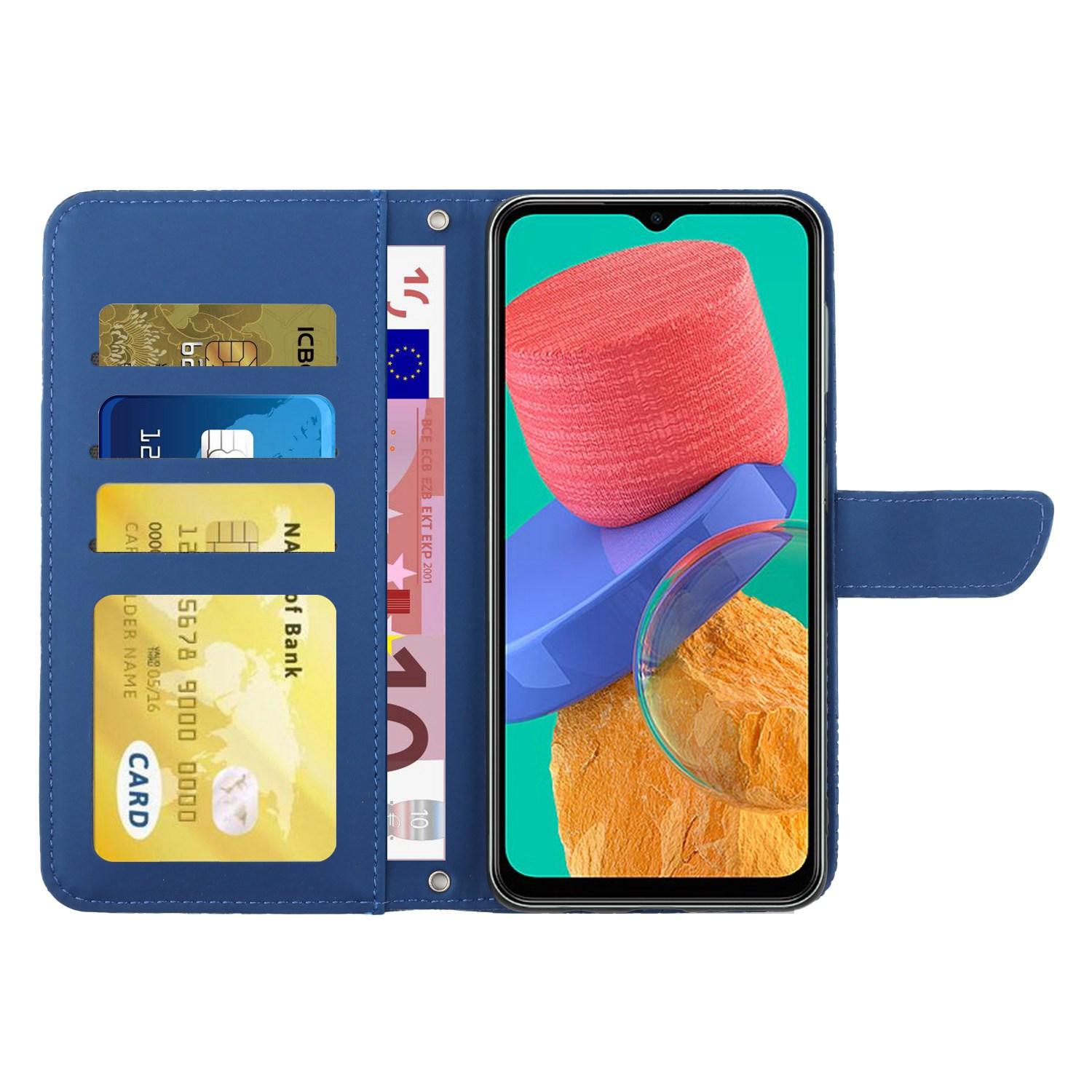 For Samsung Galaxy M33 5G (Global Version) Imprinting Butterfly Flowers Case PU Leather Wallet Stand Phone Cover with Shoulder Strap Blue
For Samsung Galaxy M33 5G (Global Version) Imprinting Butterfly Flowers Case PU Leather Wallet Stand Phone Cover with Shoulder Strap Blue