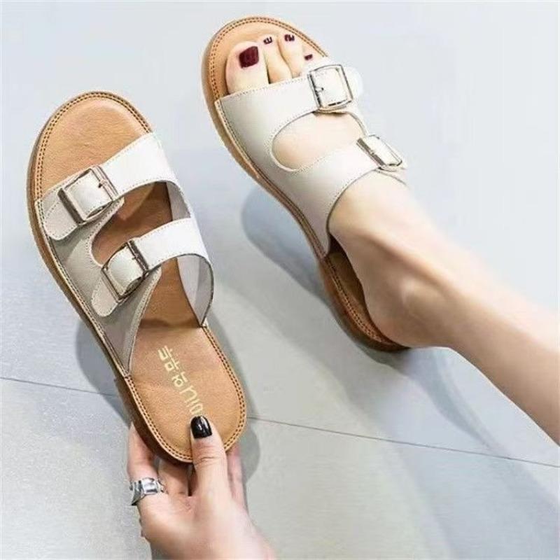 Double belt square buckle open-toed slippers women wear new flat-bottomed beach seaside cool slippers in summer 40 бежевый
Double belt square buckle open-toed slippers women wear new flat-bottomed beach seaside cool slippers in summer 40 бежевый